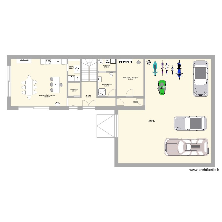 residence principale niveau 1 v4. Plan de 0 pièce et 0 m2