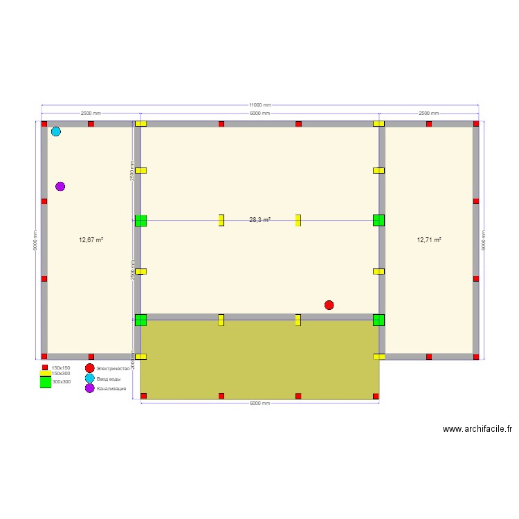 60 1 svai Адель. Plan de 0 pièce et 0 m2