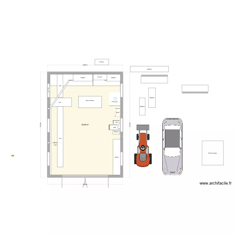 Garage. Plan de 3 et 103 m² Garage. Plan de 3 et 103 m²
