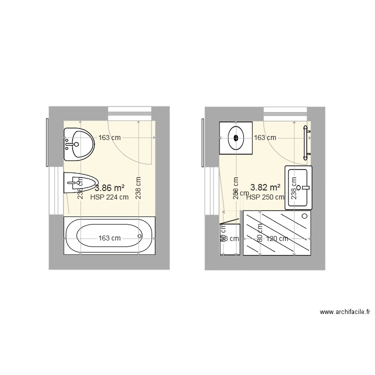 sdb avant apres. Plan de 0 pièce et 0 m2