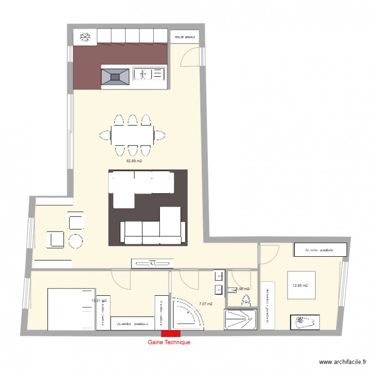 T2 Cuisine 1. Plan de 0 pièce et 0 m2