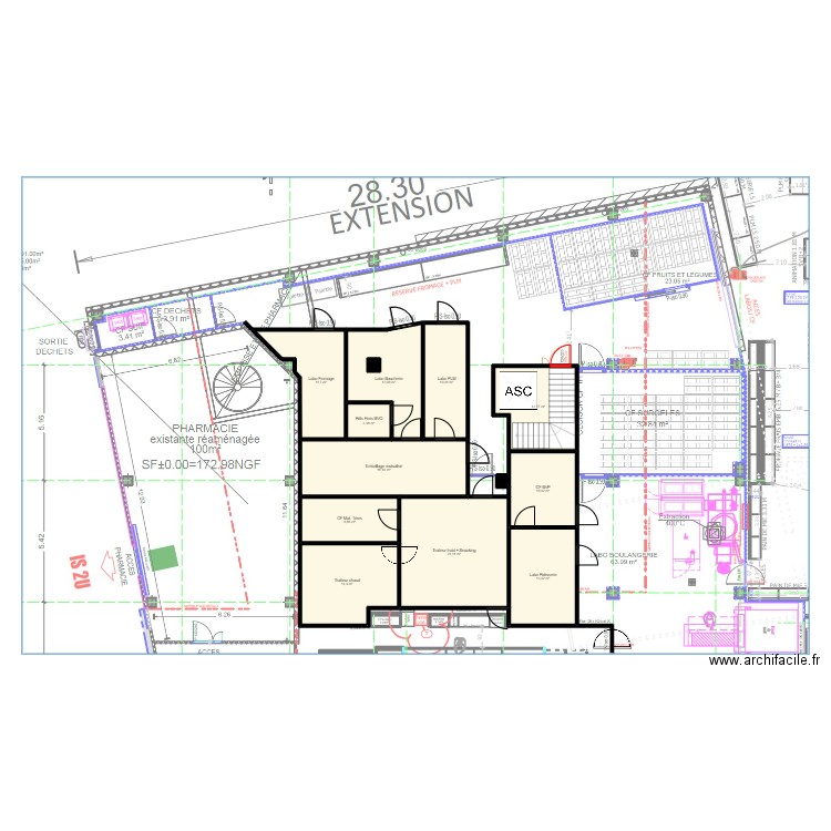 Lyon Vénissieux. Plan de 13 pièces et 141 m2