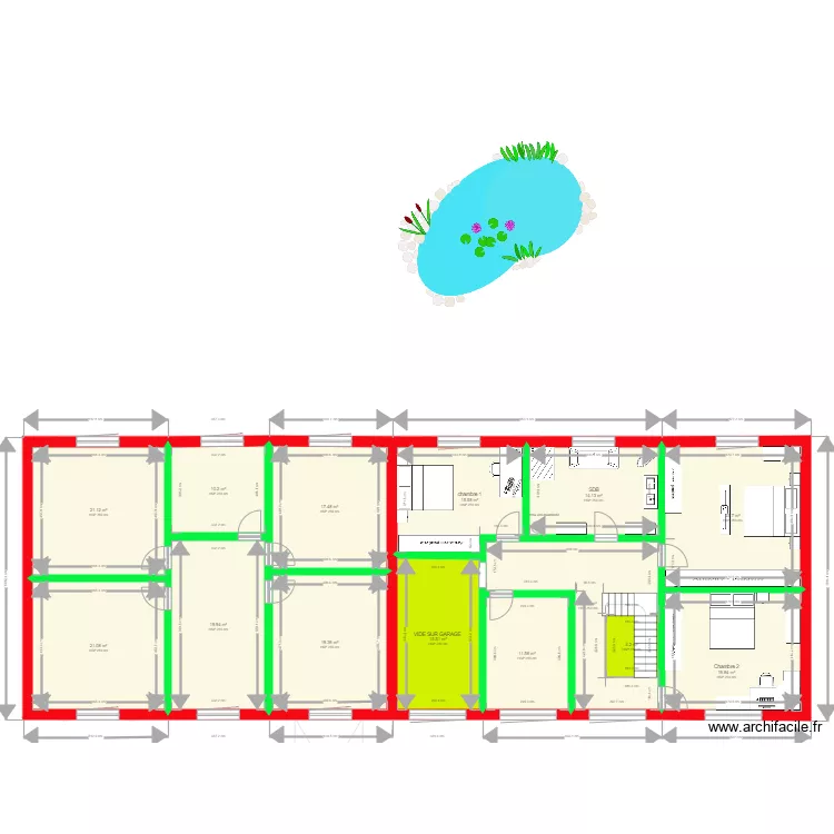 PROJET MAISON + maioson locataire. Plan de 