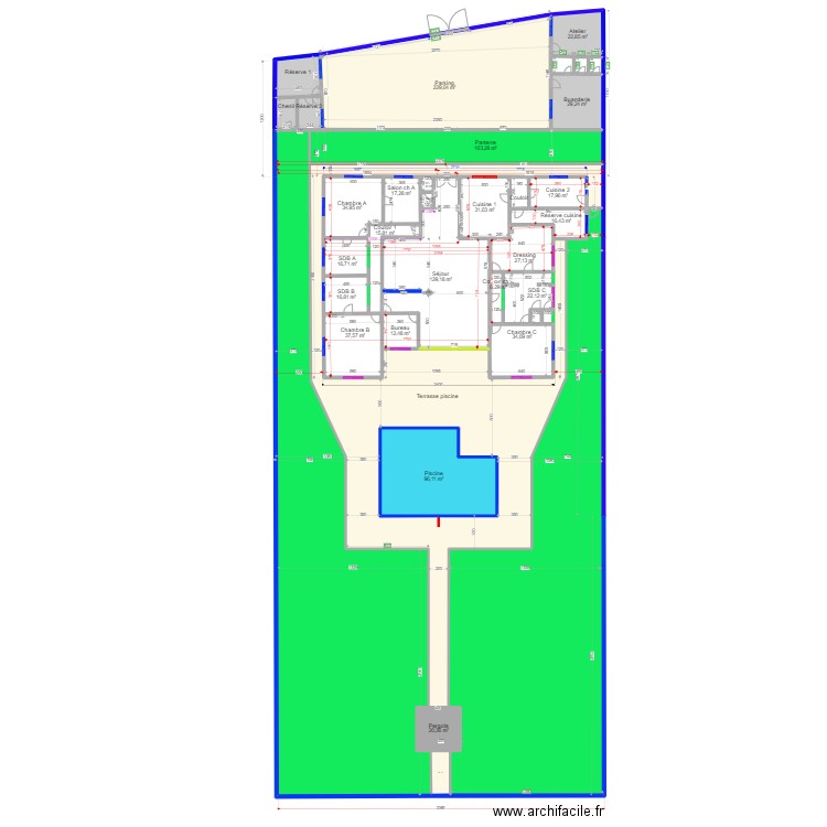 A LG 88. Plan de 111 pièces et 7205 m2