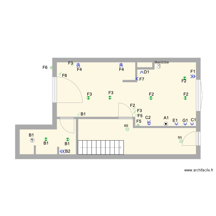 Mexico REZ. Plan de 3 pièces et 43 m2