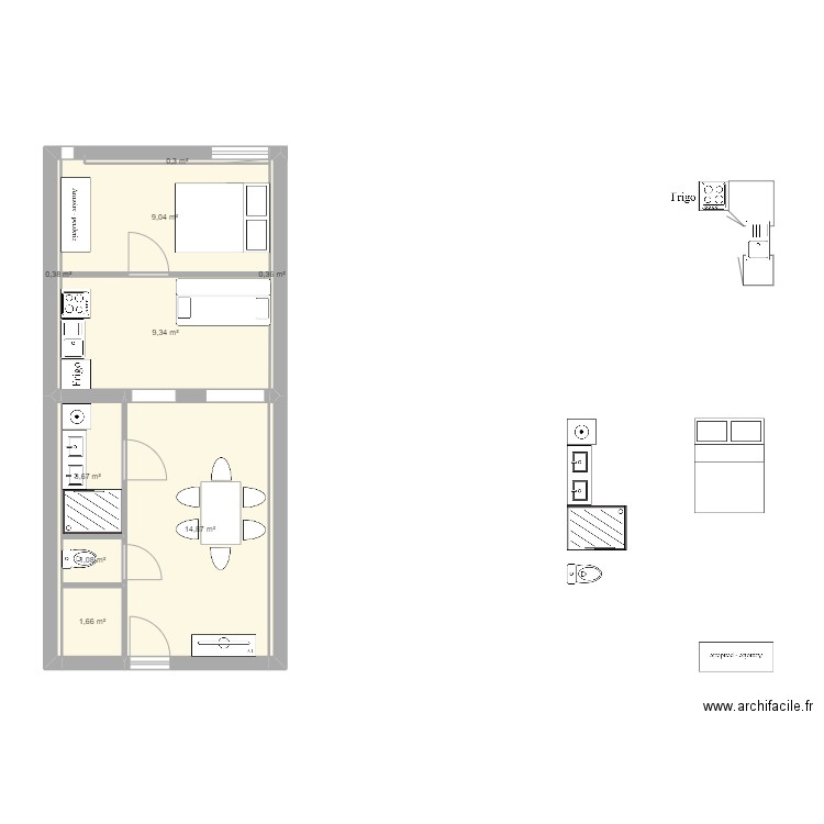 App. 7 St Laurent - V2. Plan de 9 pièces et 41 m2