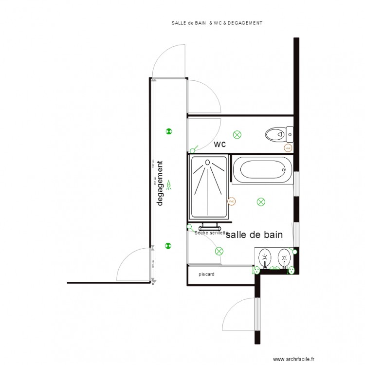 ESPACE NUIT SANITAIRE. Plan de 0 pièce et 0 m2