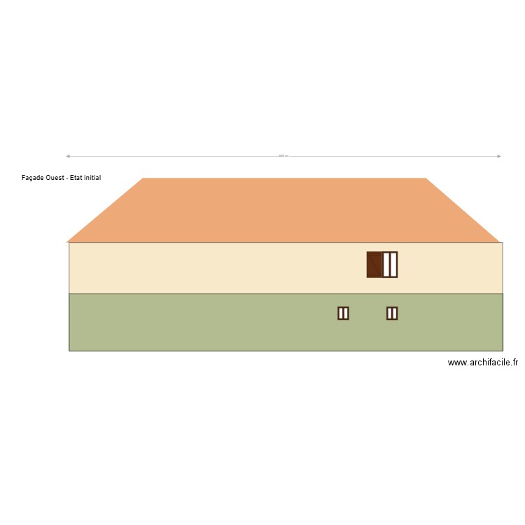 Façade Ouest. Plan de 0 pièce et 0 m2