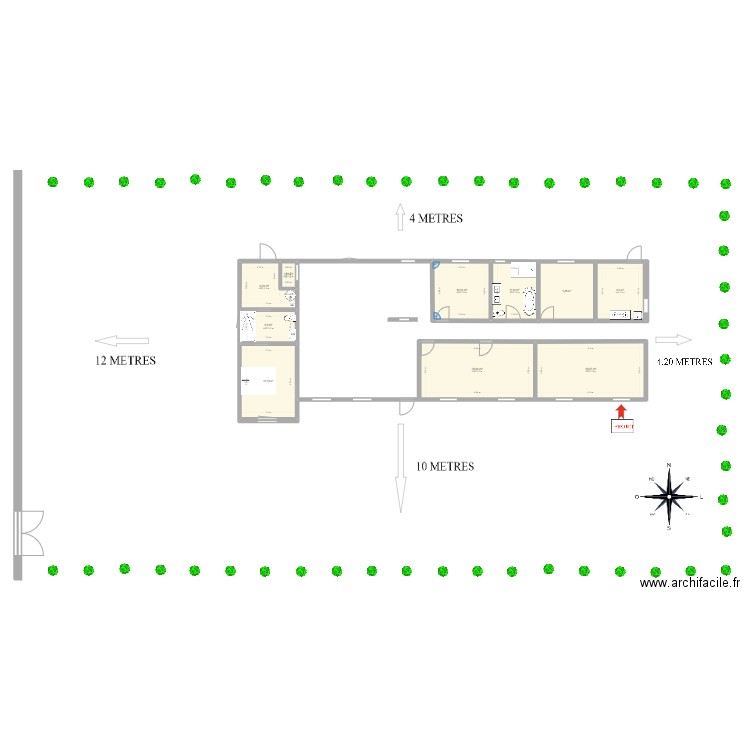 Plan Gujan Garage. Plan de 10 pièces et 102 m2