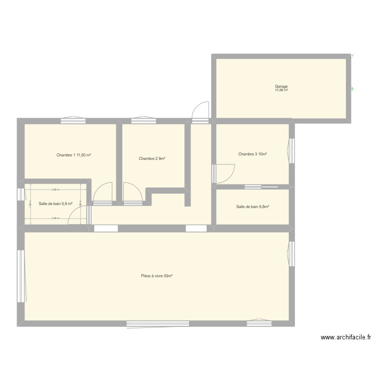 CSK prise. Plan de 8 pièces et 127 m2