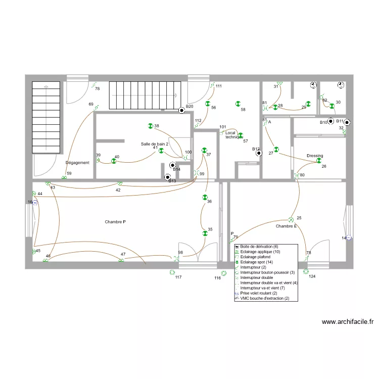 fleurentdidier &eacute;clairage 1er etage. Plan de 