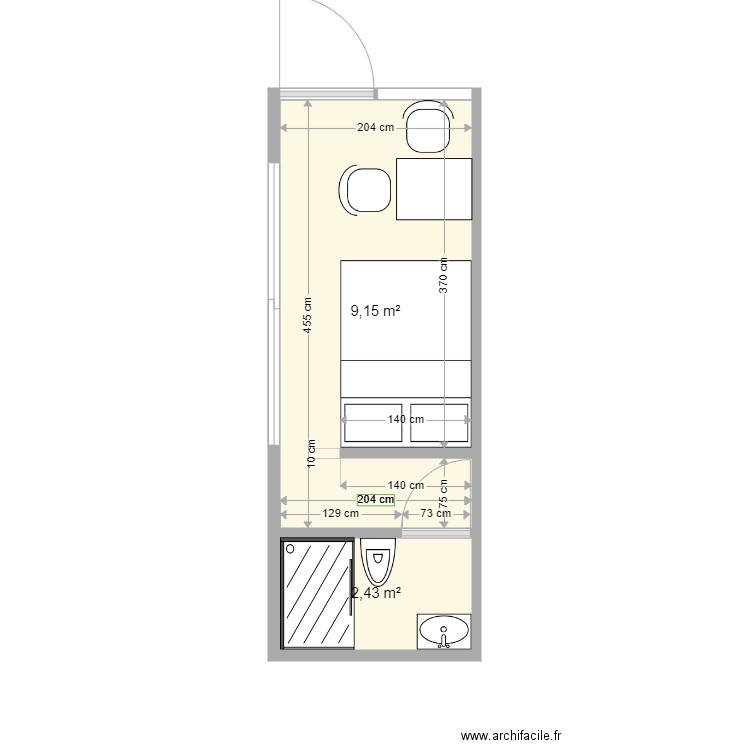 20 pieds simple vie. Plan de 0 pièce et 0 m2