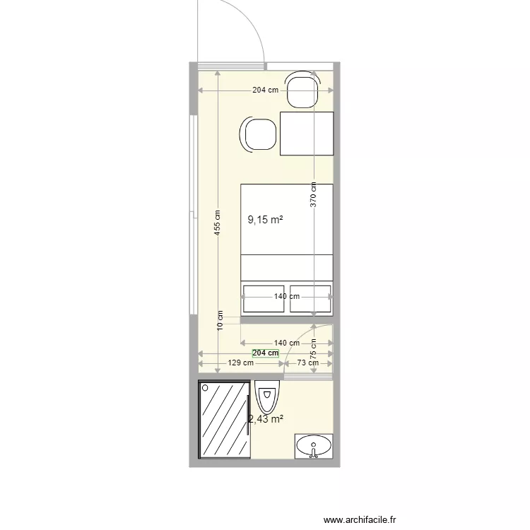 20 pieds simple vie. Plan de 