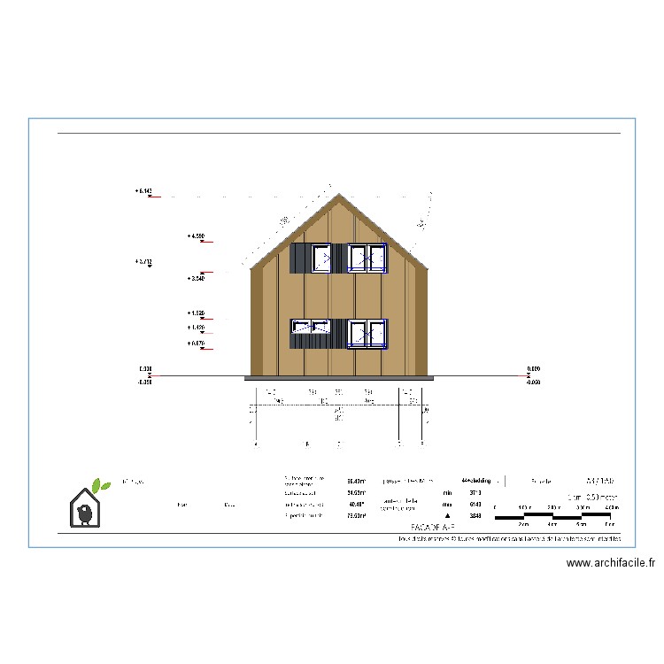 Façade avant. Plan de 0 pièce et 0 m2