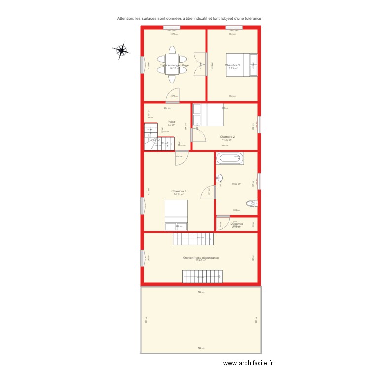 BI 1800 étage non côté. Plan de 0 pièce et 0 m2