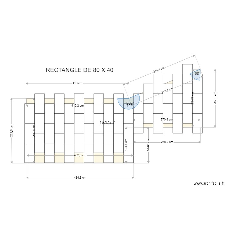 TERRASSE 3. Plan de 1 pièce et 16 m2