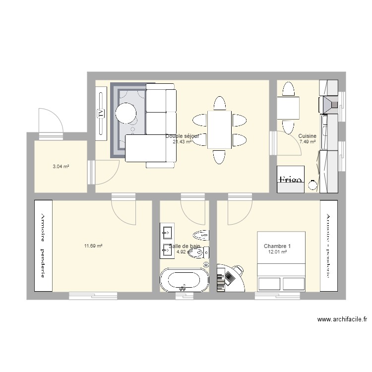 appartement. Plan de 0 pièce et 0 m2