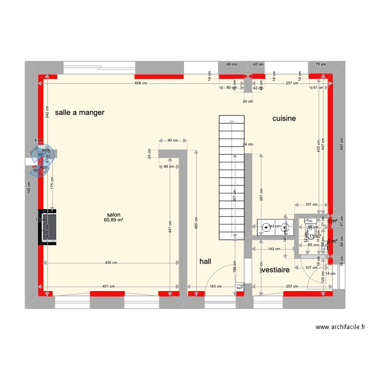 plan maison  RDC option final. Plan de 0 pièce et 0 m2