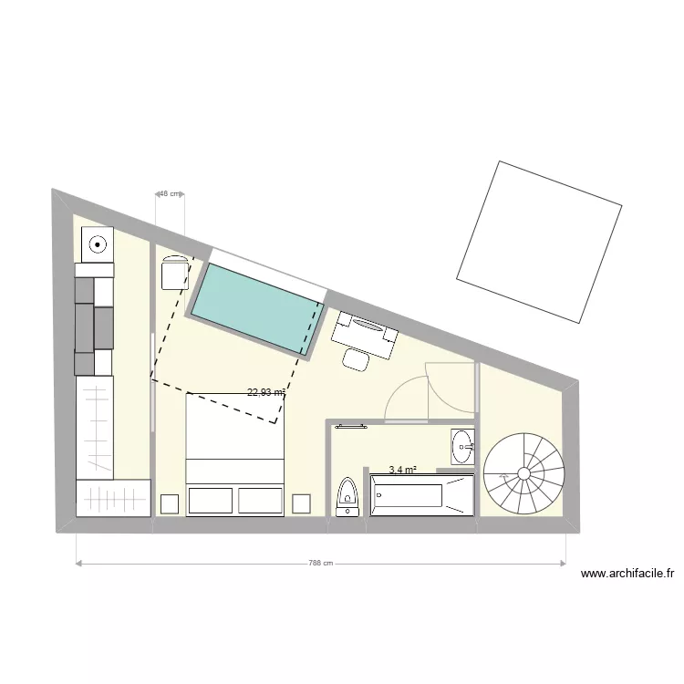 DUNKERQUE etage. Plan de 