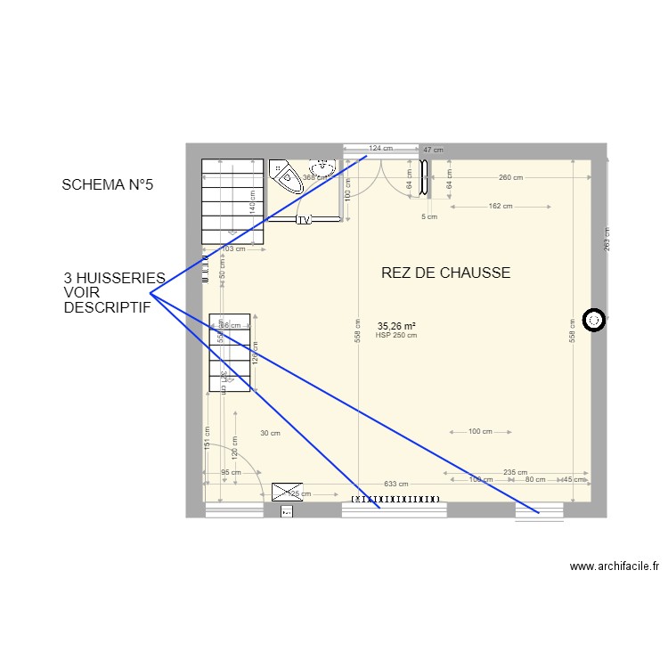 HUISSERIES RdC. Plan de 0 pièce et 0 m2