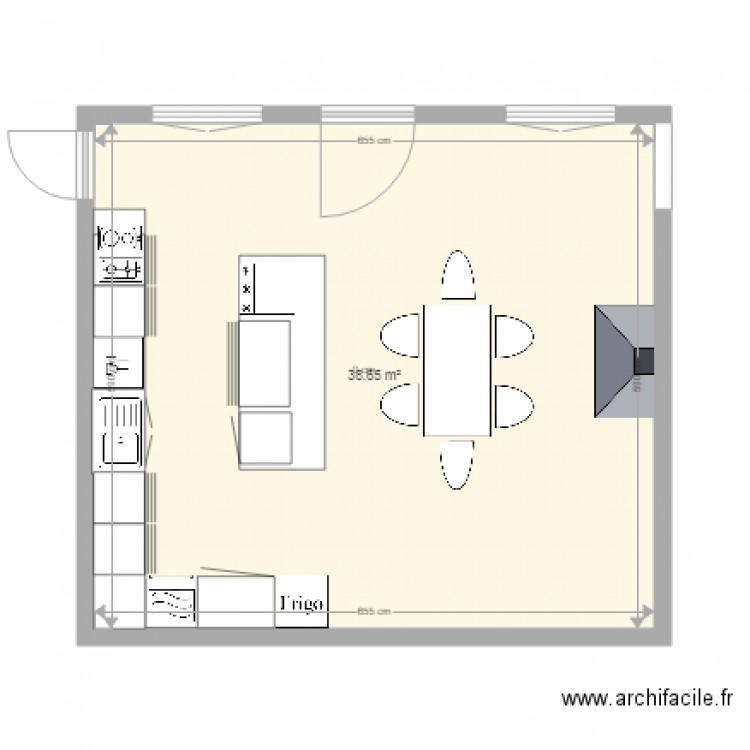 Cuisine Projet Ilot 1. Plan de 0 pièce et 0 m2