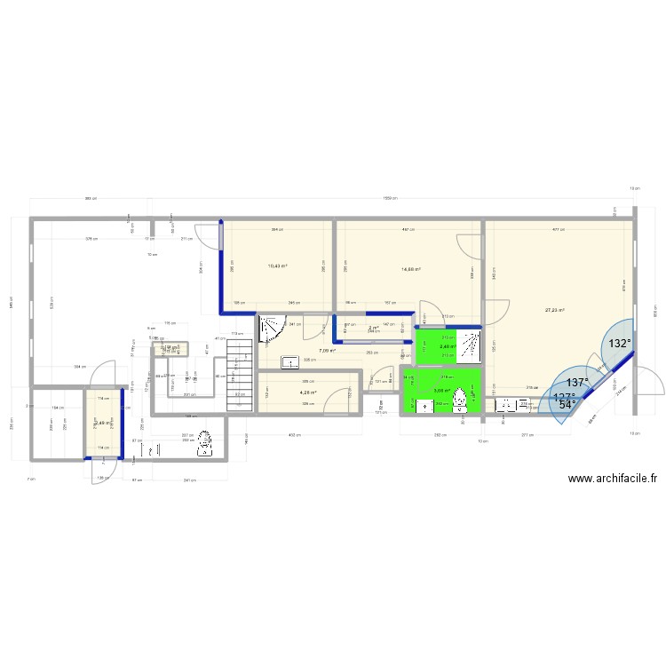 coter gauche x1sans mur esc1. Plan de 0 pièce et 0 m2