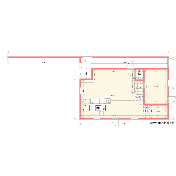 SAS 2 avec meuble. Plan de 0 pièce et 0 m2