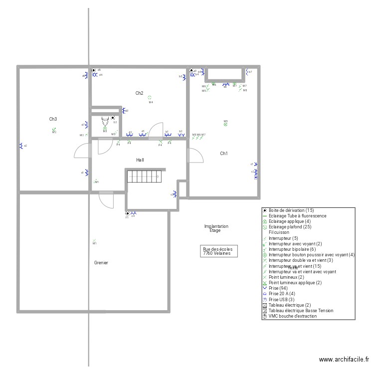 Quinta etage. Plan de 9 pièces et 140 m2