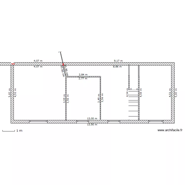Etage chambre et bureau. Plan de 