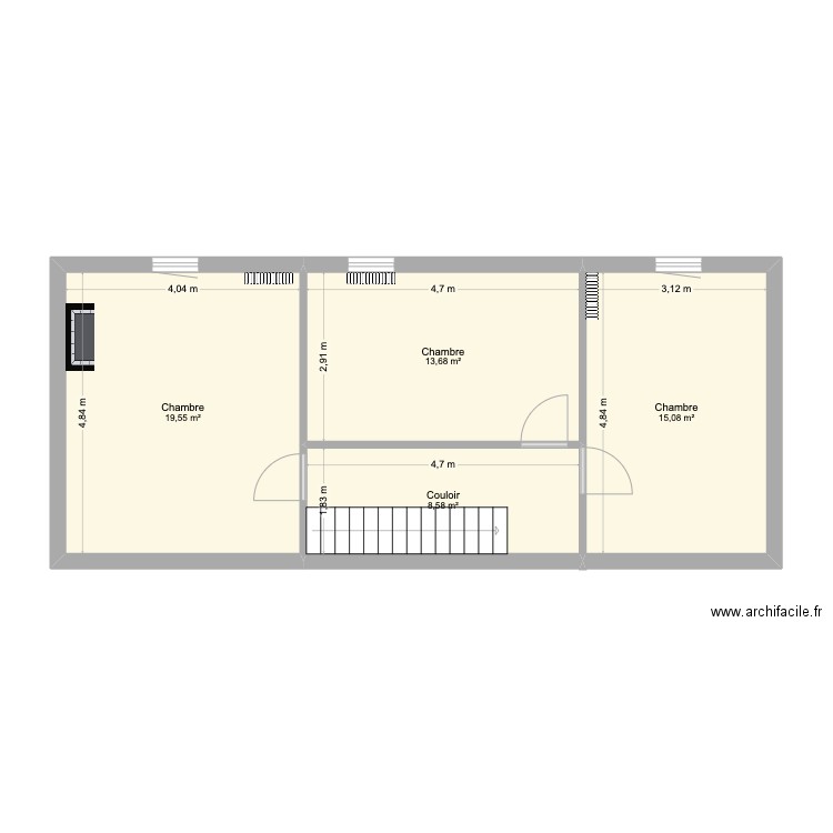 Camille - R+1. Plan de 4 pièces et 57 m2