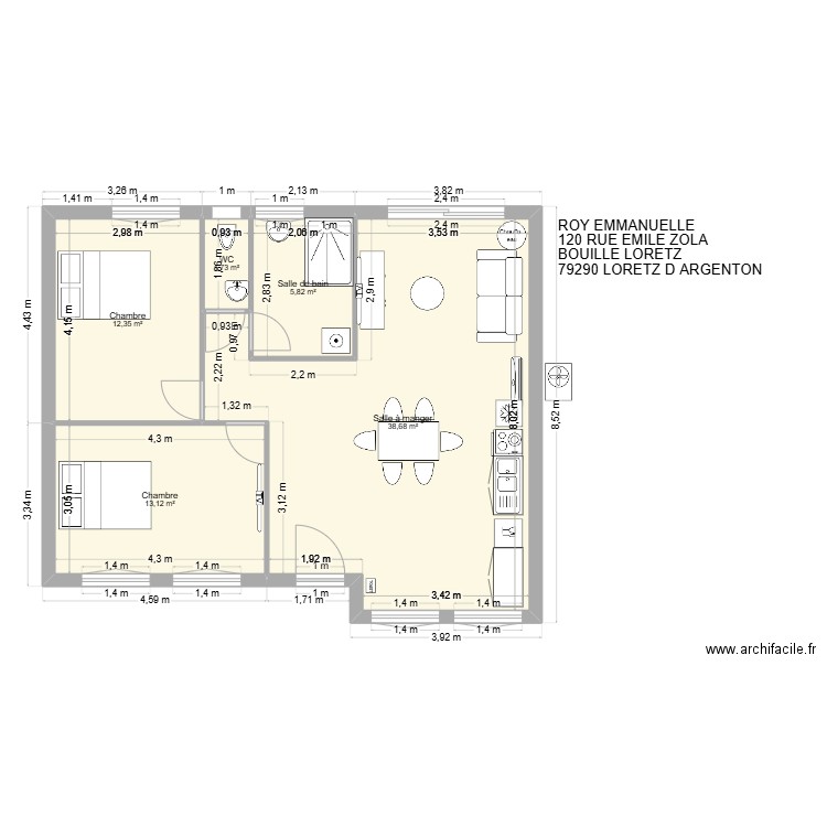 nouveau 1. Plan de 5 pièces et 72 m2