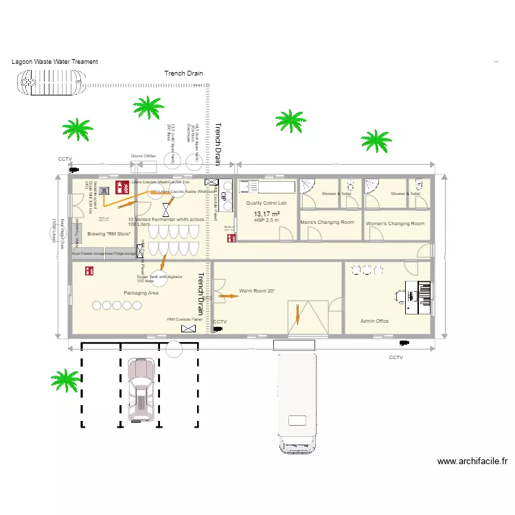 Brasserie HGMC 100 Litres English. Plan de 11  et 187 m²