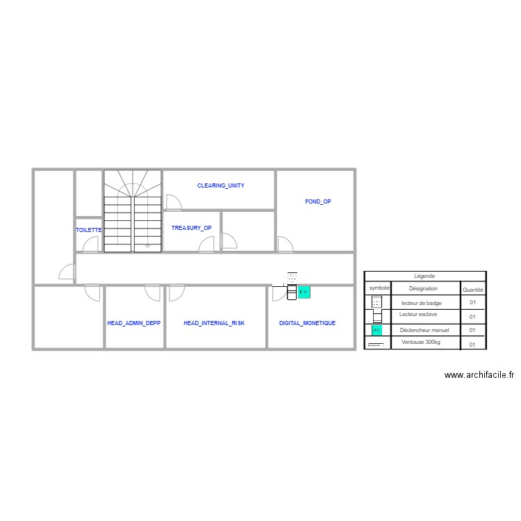  AKWA ETAGE1accès E. Plan de 13 pièces et 49 m2