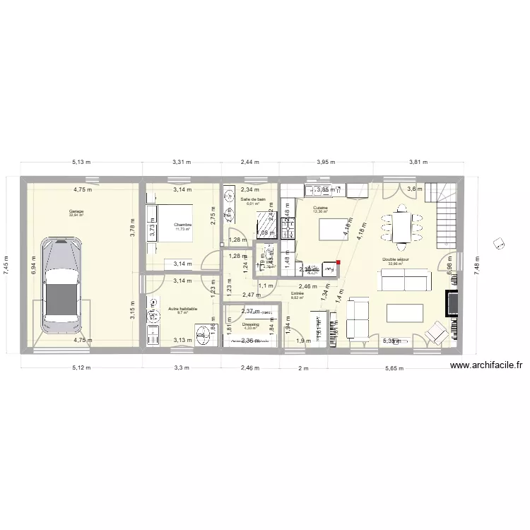 plan maison. Plan de 16  et 241 m²