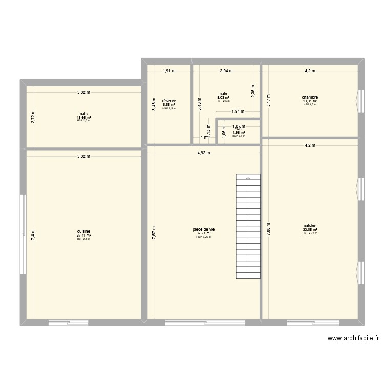 SUAREZ Sabine. Plan de 8 pièces et 151 m2