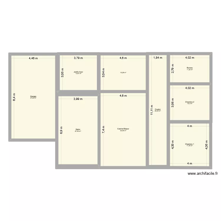Maison Gaelle Antoine. Plan de 9  et 192 m²