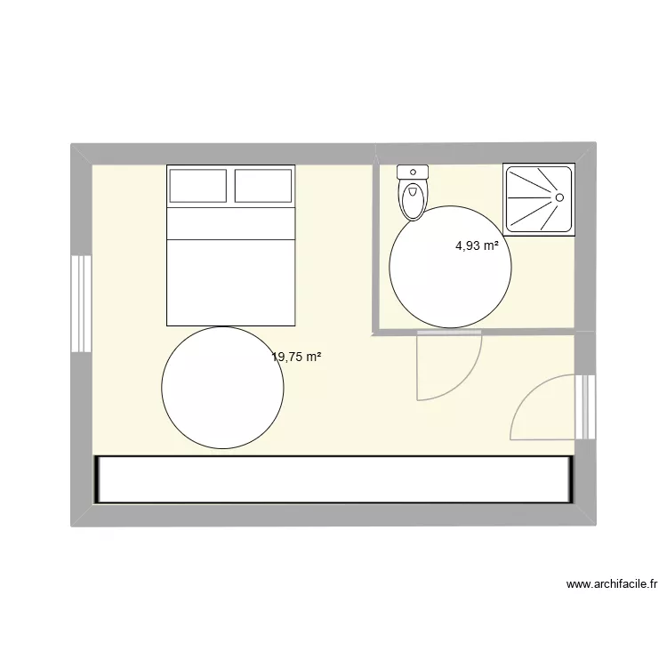 Chambres d'hotes. Plan de 2  et 25 m²
