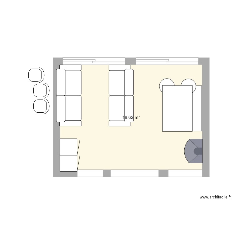 Salon GETS biscornu. Plan de 0 pièce et 0 m2