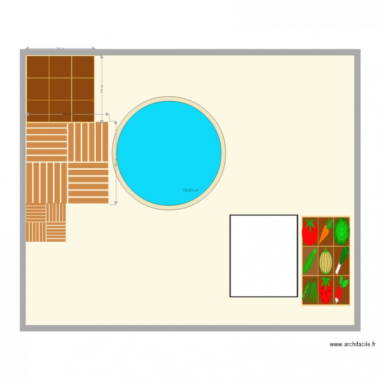 terrain piscine cabanon original. Plan de 0 pièce et 0 m2