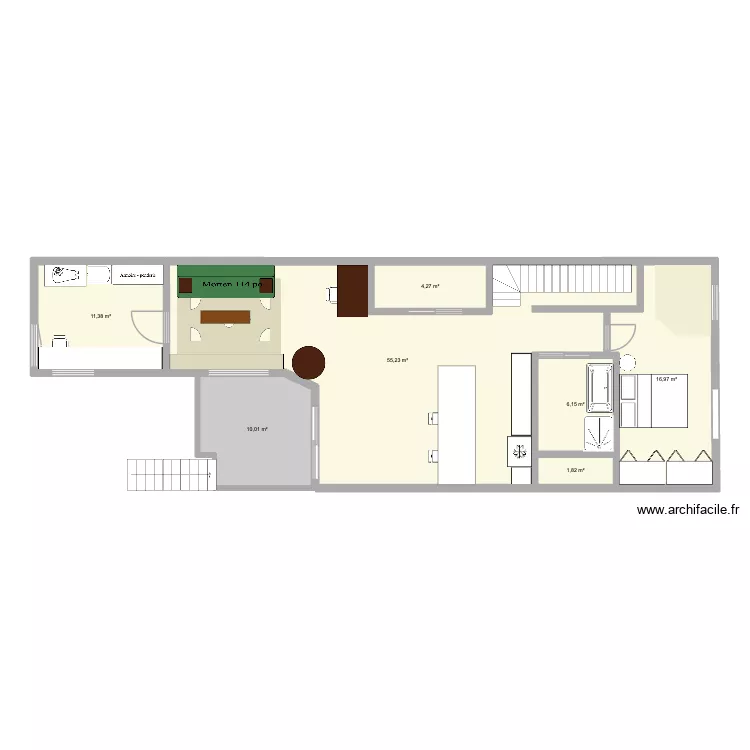 maison mentana. Plan de 7  et 106 m²
