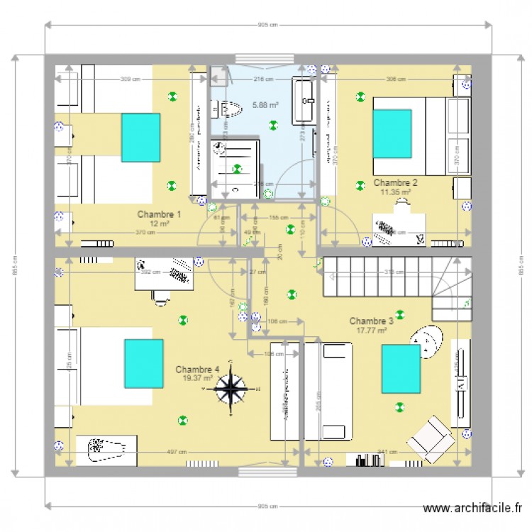 amenagement grenier bayonne 4 chambres sans meubles. Plan de 0 pièce et 0 m2