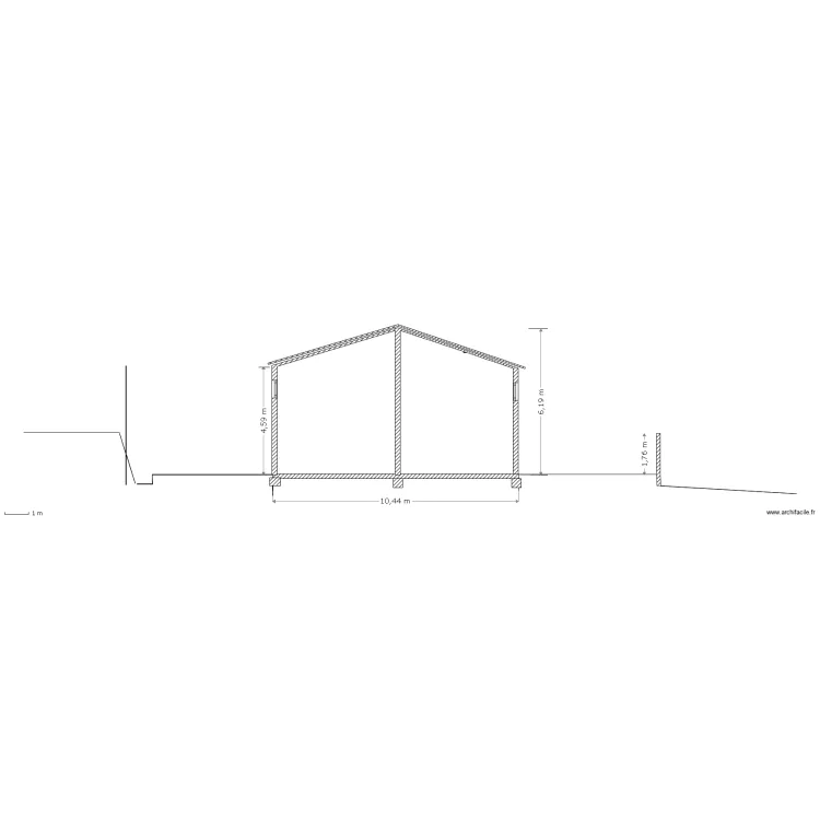 coupe existant. Plan de 