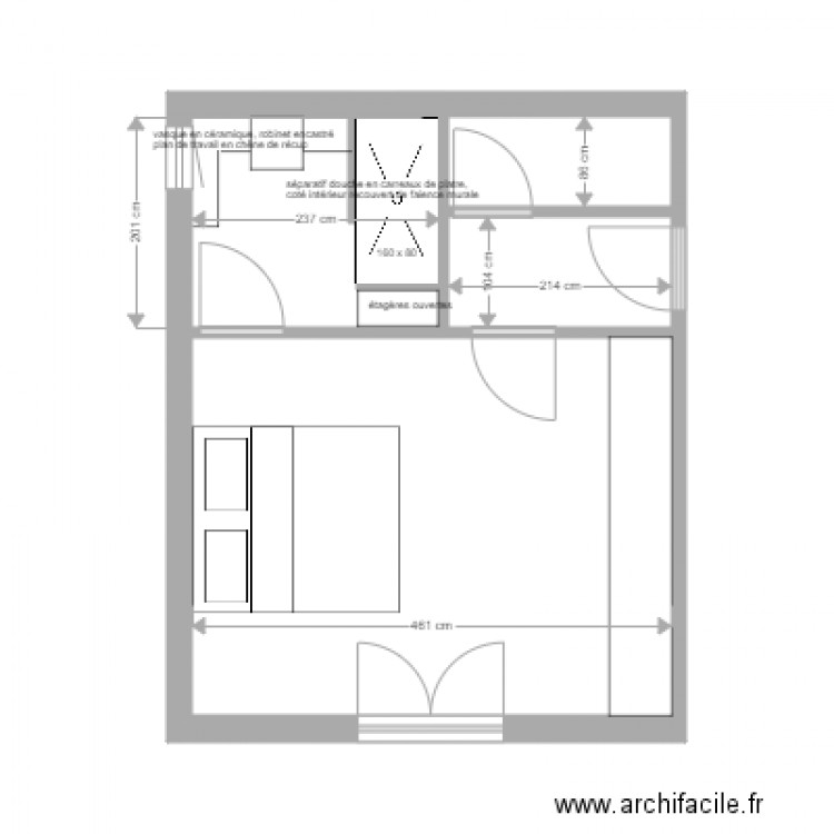 sdb rez de chaussée clarisse et baptiste 31 mai. Plan de 0 pièce et 0 m2