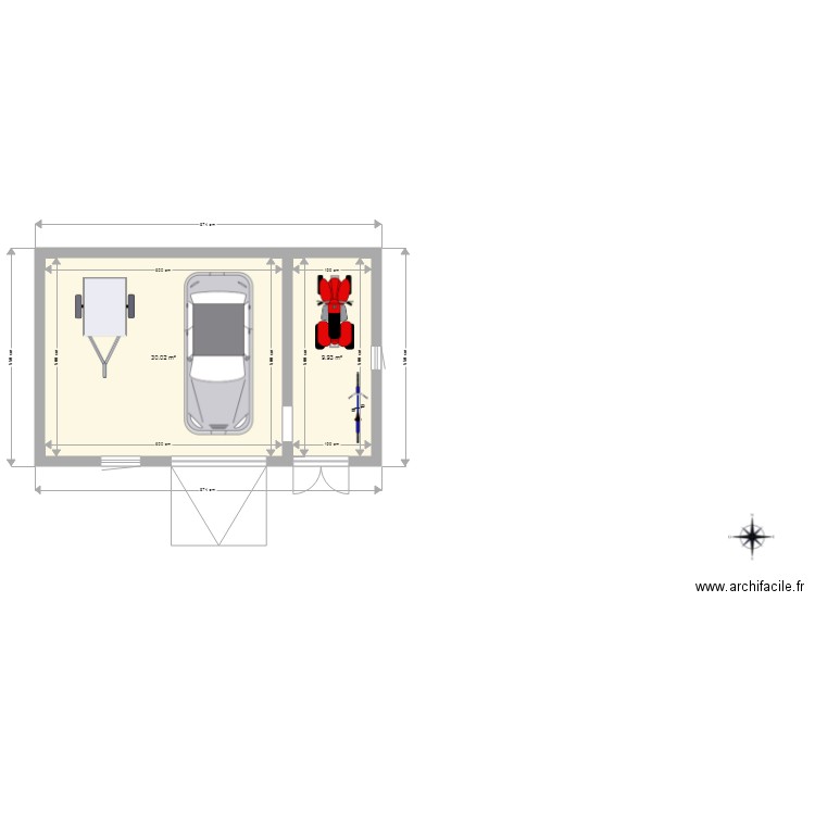 plan garage. Plan de 0 pièce et 0 m2