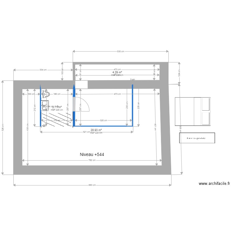 après transformation version chambres hôtes extension buanderie 3. Plan de 0 pièce et 0 m2