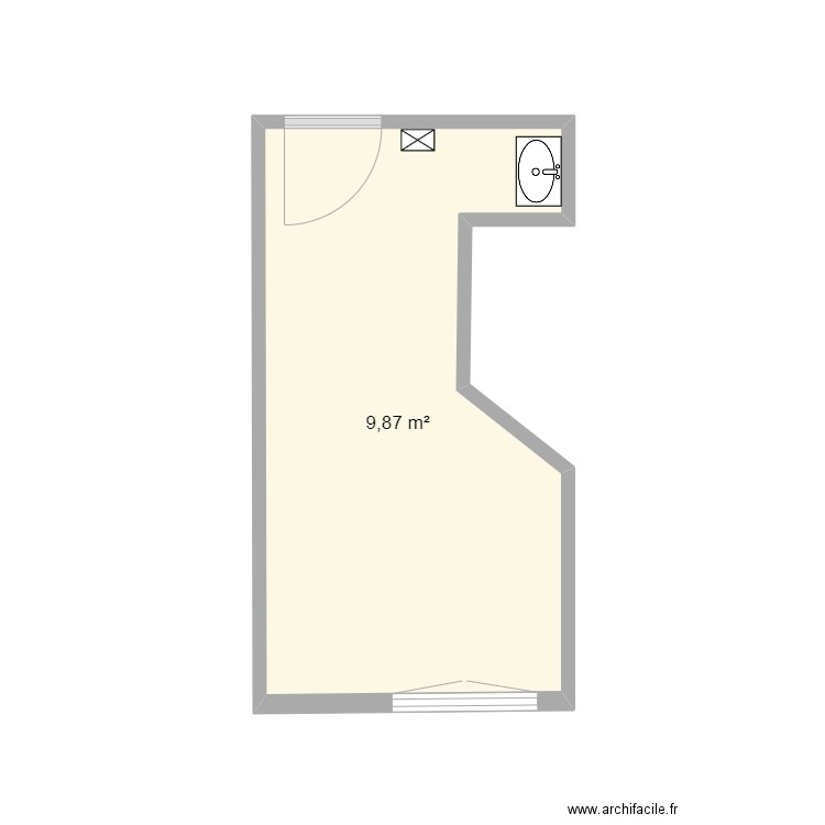 chambre136. Plan de 1 pièce et 10 m2