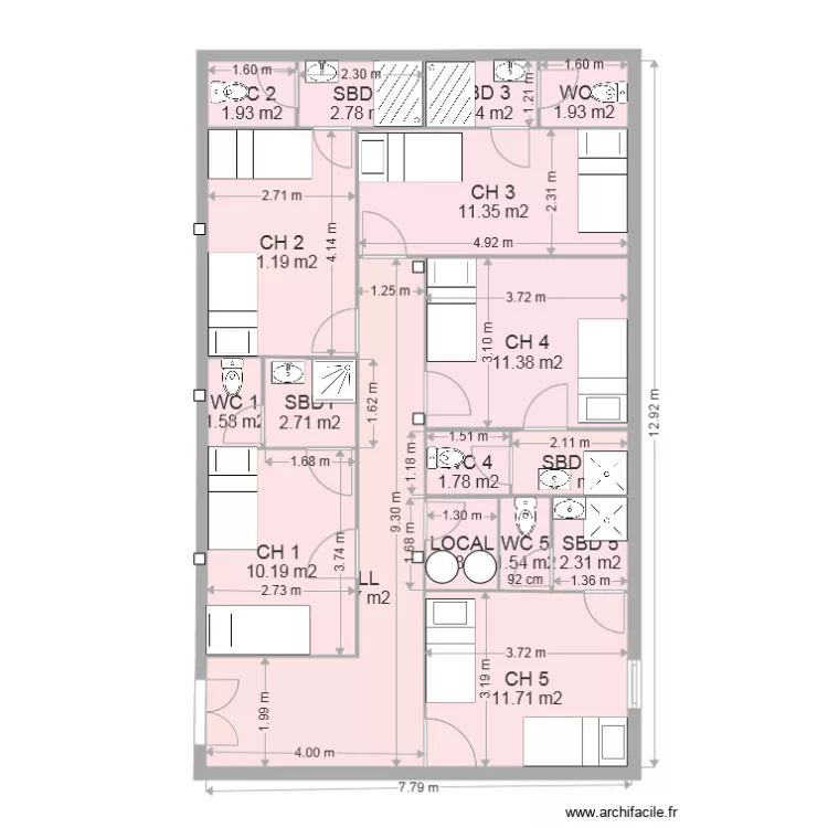GRANGE ARDOISE 5 CH AVEC DIM. Plan de GRANGE ARDOISE 5 CH AVEC DIM. Plan de