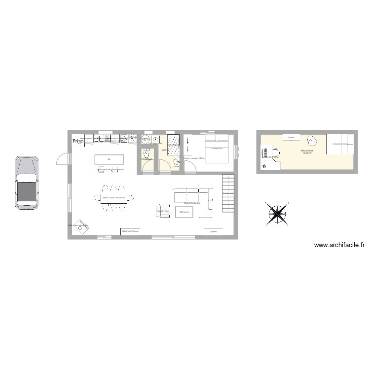 Maison - Plan 3 pièces 22 m2 dessiné par Kinay1968