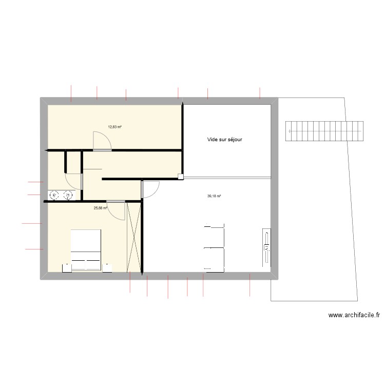 extension R+1. Plan de 10 pièces et 123 m2