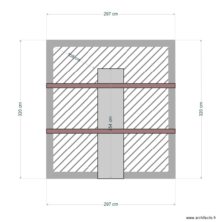 Toit serre. Plan de 1 pièce et 8 m2